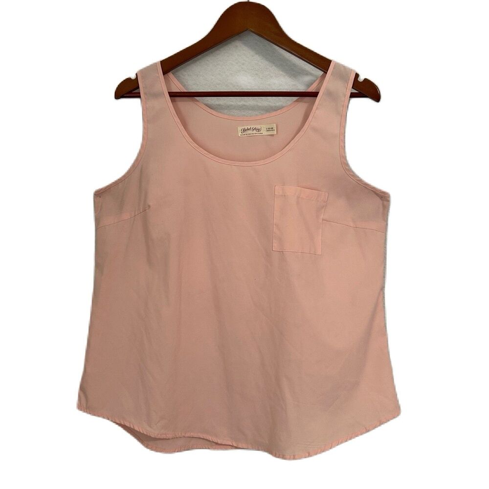 Faded Glory Top Women L Pink Pocket Tank Sleeveless Casual Outdoor Office Vacay